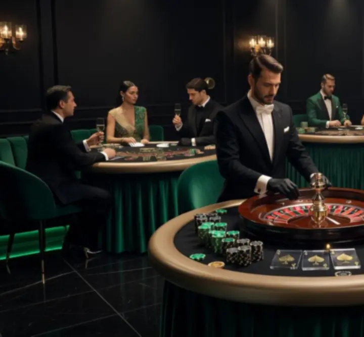 Stół do gier kasynowych przygotowany na elegancki event
